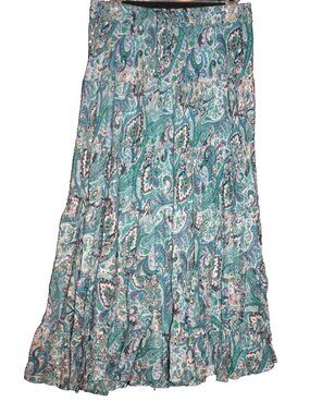 Wonderous Art Wear Cotton Midi Skirt Lined Hippie  Boho Made in India Size OS